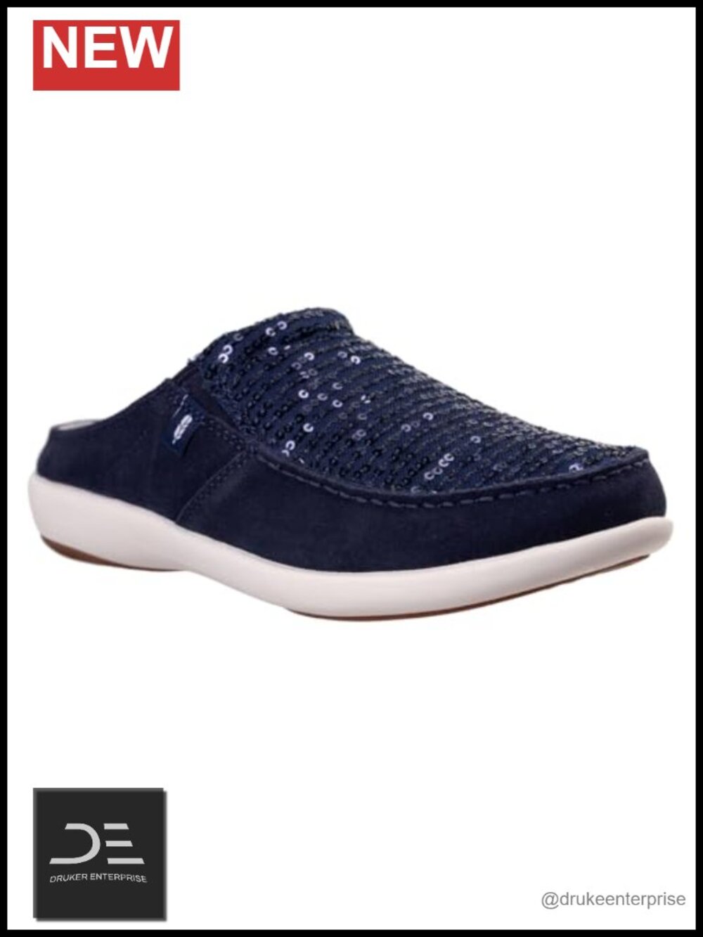 Sequin Mule Wedge with Arch Support for Women - Comfortable Party Shoe